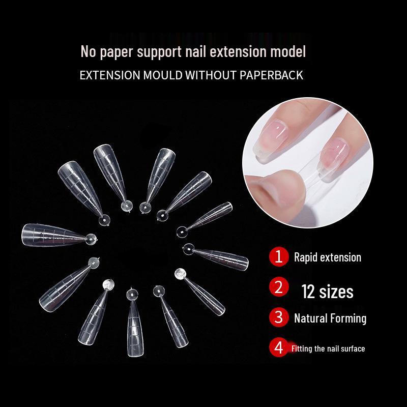 120-Piece Transparent Paperless Nail Art Holder for UV Gel Extension