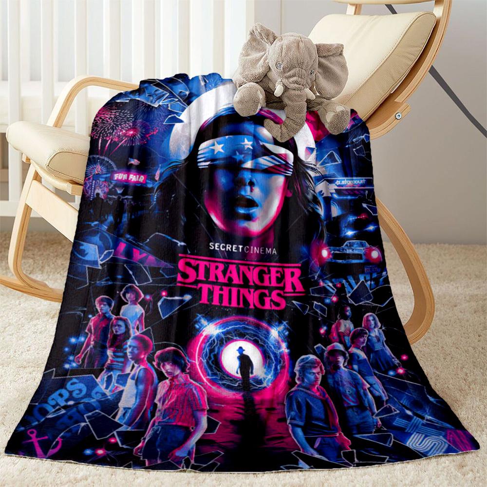 Stranger Things  Blanket Suitable for sofas,travel, living rooms also a good gift for friends and family Suitable for all seasons.