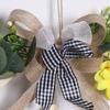 Round Outdoor Hanging Ornament Wooden Pendant Welcome/hello Sign Wreath Set With Bow Home Decoration