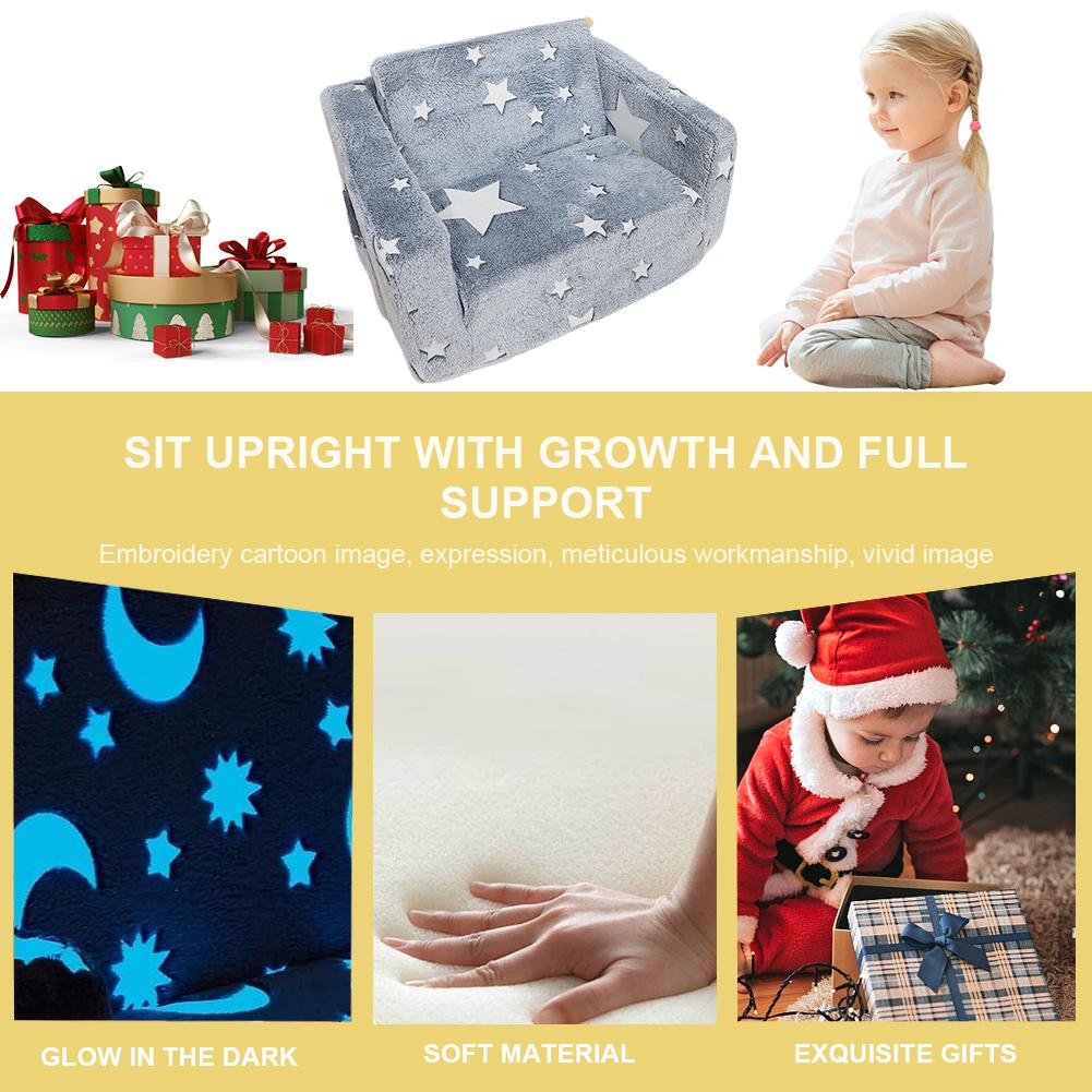 Cute Children's Sofa Flip Open Sofa Plush Toddler Chair Lazy Sofa Mini Seat Children's Backrest Bed Sofa Armchair Babies Couch