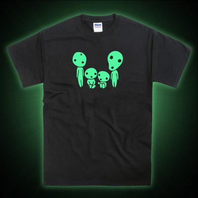 Kodama Family Forest Ghost Children Spirits Glow In the Dark T-Shirt