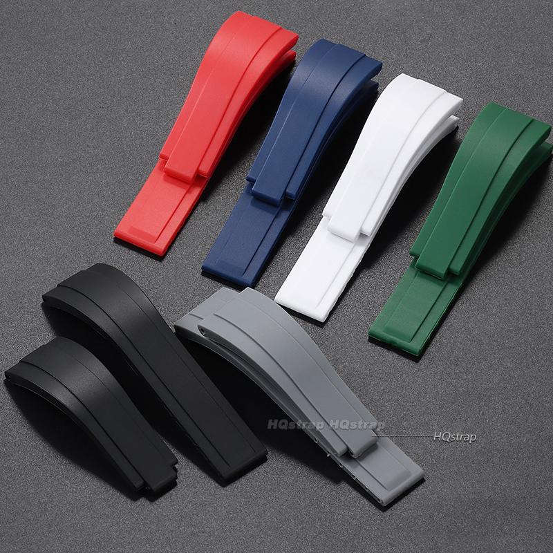 Hochwertiges Gummi-Uhrenarmband für Rolex Armband 20mm Schwarz Blau Wasserdichtes Silikon Uhrenarmband Armband für Daytona Armbänder