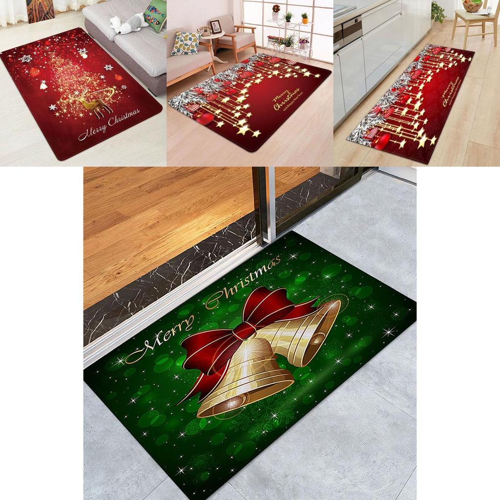 Festive Santa Door Floor Mat In Bright Colors For Holiday Kitchen Bedroom Decor