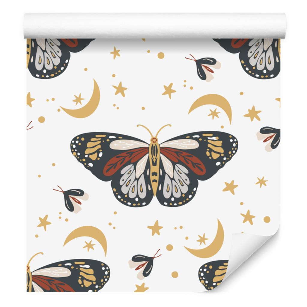 Rainbows and Butterflies Boho Wallpaper Graphite and Cream for Living Room and Bedroom 50x1000