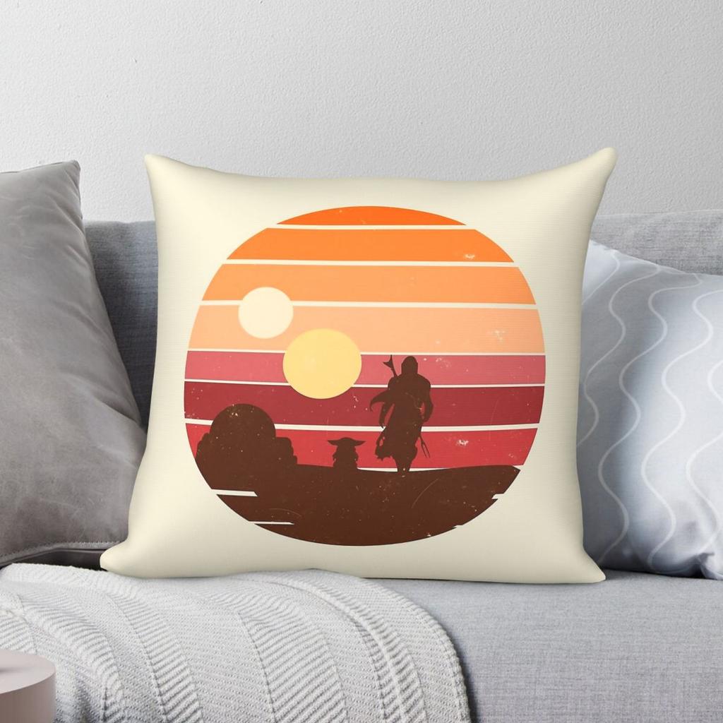 Tatooine Sun Vintage Square Pillowcase Polyester Linen Velvet Printed Zip Decor Pillow Case Sofa Cushion Cover