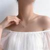 Full Diamond Hollow Heart Necklace Earring Set Lightweight Fashion Alloy Jewelry for Teen Girls Daily Accessory