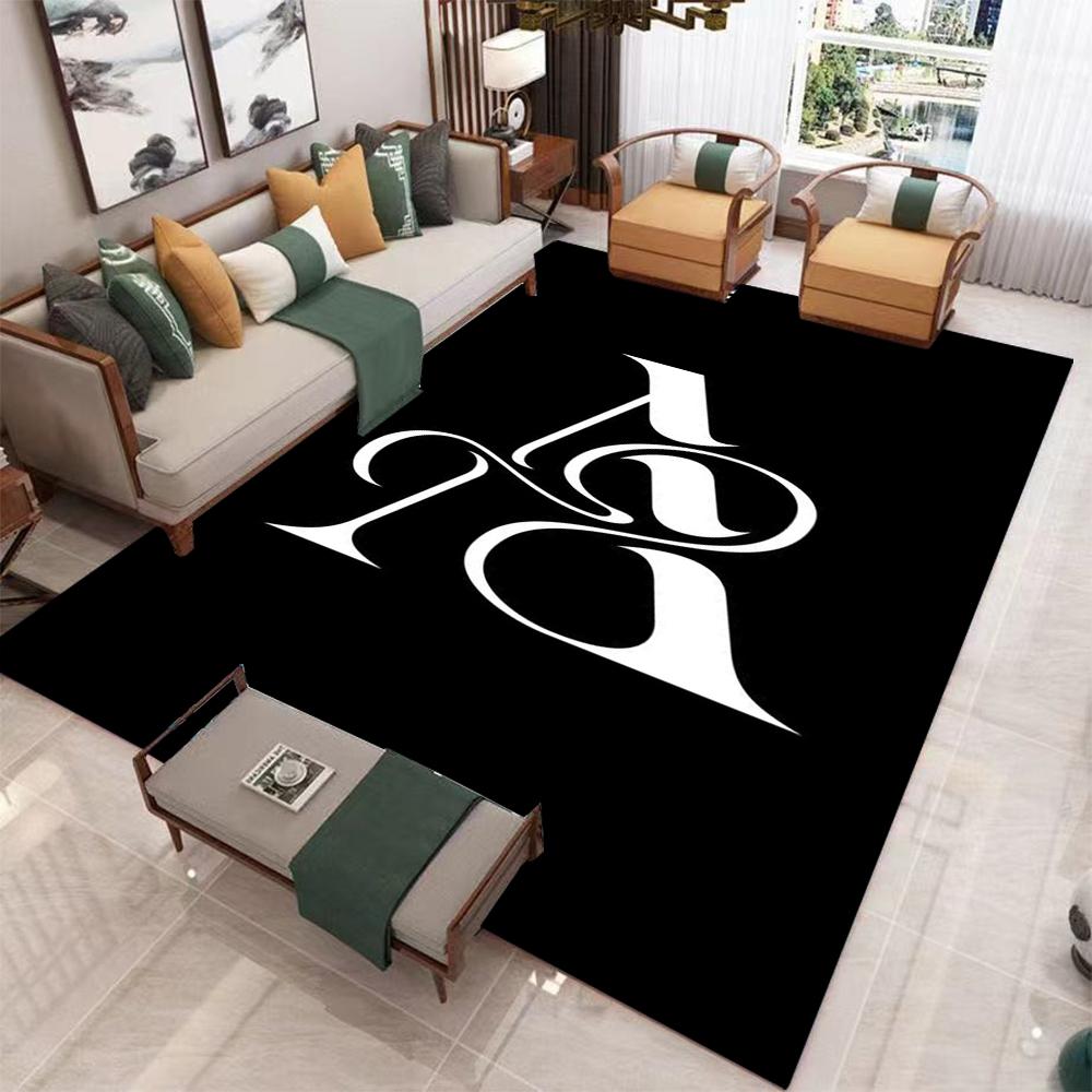 

Modern Art Black And White Carpet Various Styles With Artistic Letter Curved Geometric Patterns Rug For Living Room Decor 40x60cm
