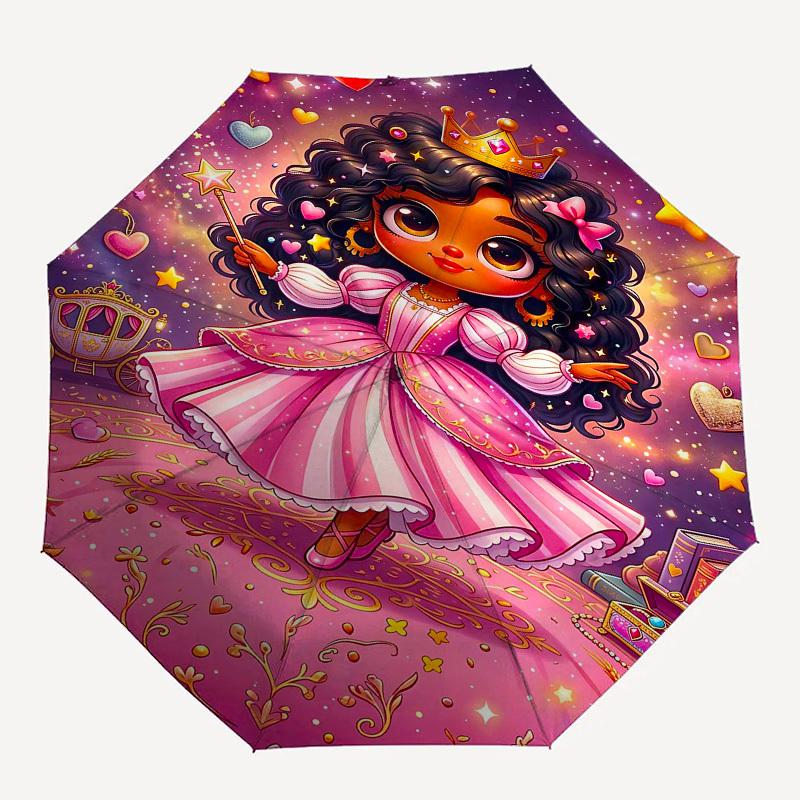 

1PC Princess Magic Umbrella-8-Rib Reinforced, Automatic Open, Lightweight & Durable, Fashion Accessory for Outdoor, Beach L0369