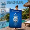 Custom Name Beach Towel Argentina Football Crest Soft and Quick-drying Beach Towel, Suitable for Travel, Swimming Pool, Gym, Yoga, Gifts