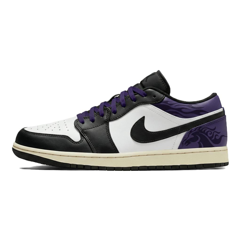Jordan Air Jordan 1 Lemon Joy Low Top Vintage Basketball Shoes Unisex Black Purple 553558-040(Team399-)