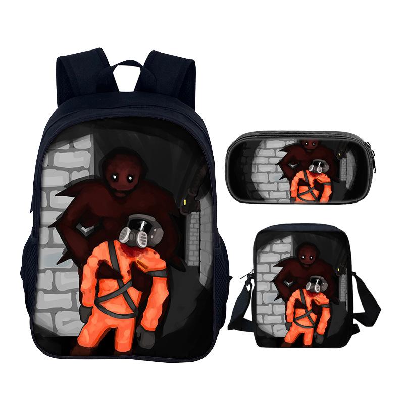Sacs d'école d'anime pour garçons et filles Meilleur cadeau Sac à bandoulière Trousse à crayons Ensemble 3 pièces Lethal Company Sac à dos Sacs à livres de camping
