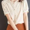 T-shirt for Women Summer Cotton T-shirt Soft Loose Lace Casual Comfortable Pullover T-shirt Top