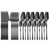 6Set/24Pcs Cutlery Set 18/10 Stainless Steel Set Luxury Dinnerware Gold Forks Western Spoons Knives Steel Cutlery Set Flatware