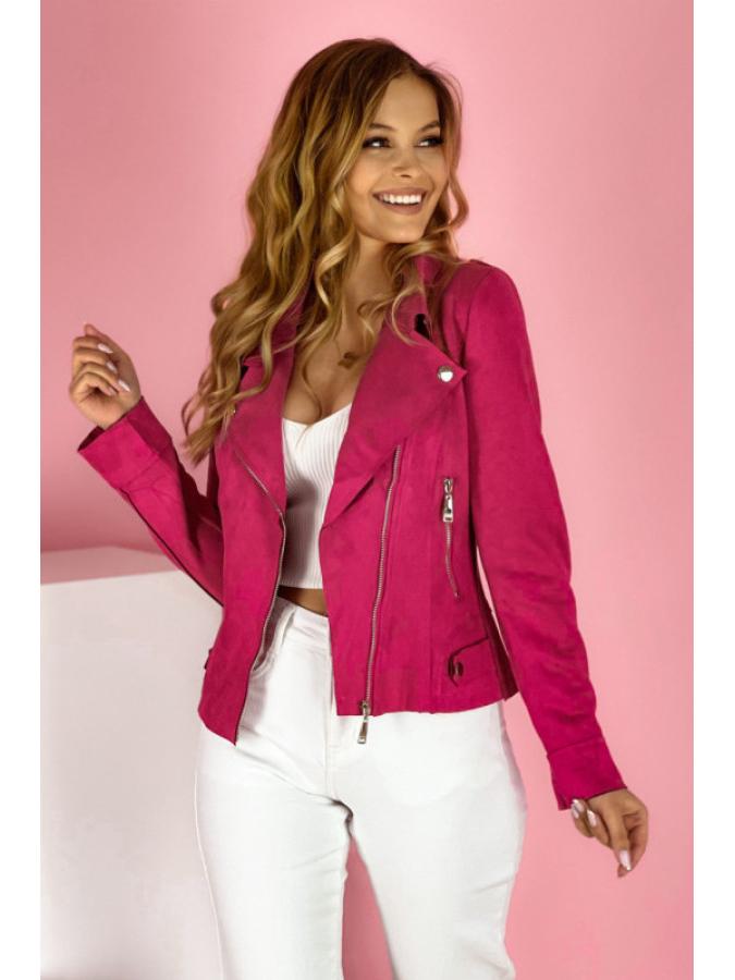 

Женская приталенная куртка на молнии однотонного цвета - Коллекция Осень/Зима M красный