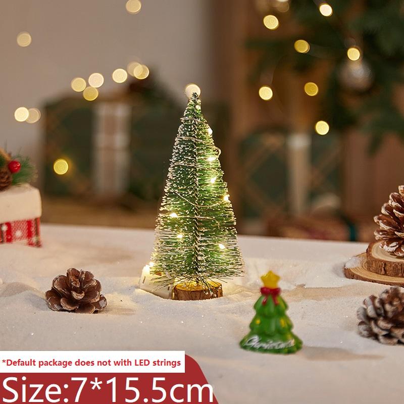 2025 Mini Christmas Tree Decoration Ornament Home Desktop Lights String Glowing Christmas Tree Xmas Holiday New Year Craft Decor