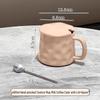 Hand-Textured Ceramic Mug with Lid and Spoon