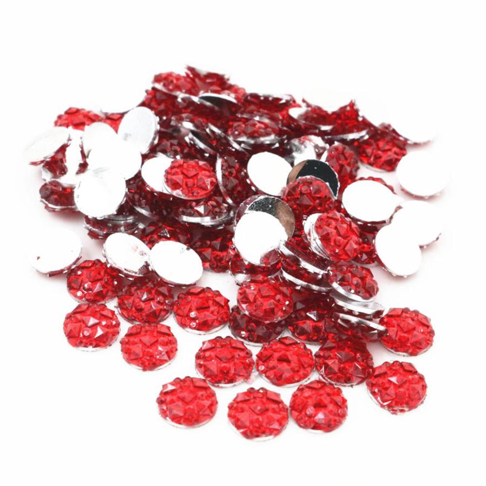 Natural Ore Druzy 8mm 10mm 12mm 40pcs Multi-Color Flat Back Resin Cabochons Dome For Bracelet Earrings DIY Jewelry Findings