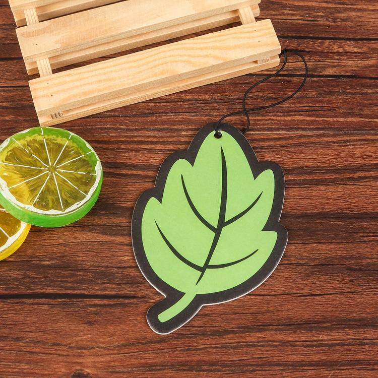 6PCS Car Air Freshener Natural Scented Tea Paper Auto Hanging Vanilla Perfume Fragrance Leaf Shape Car Accessories Interior