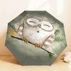 Charming Owl Design Umbrella: Perfect for Outdoor Adventures, Auto-Opening & Closing, Lightweight and Durable, Ideal as a Gift 036