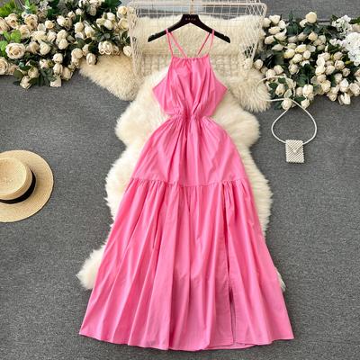 Elegantes Blumenfeenkleid Damen Strap Sexy Party Midikleider Casual Design Chic Druck Hohe Taille Mode Weibliches Kleid 2024