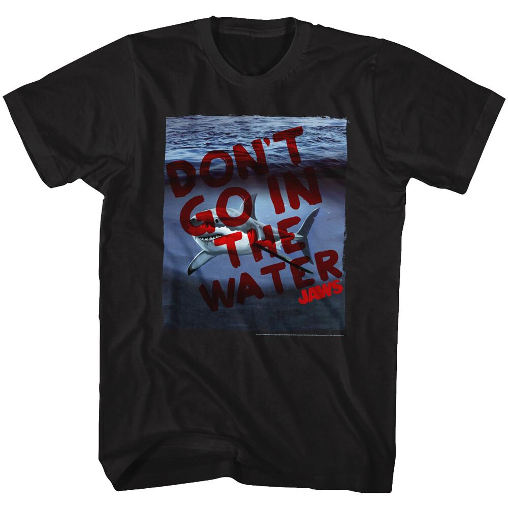 Jaws 70 Thriller Movie DON T GO IN THE WATER Shark Deep Blue Sea Men T Shirt L