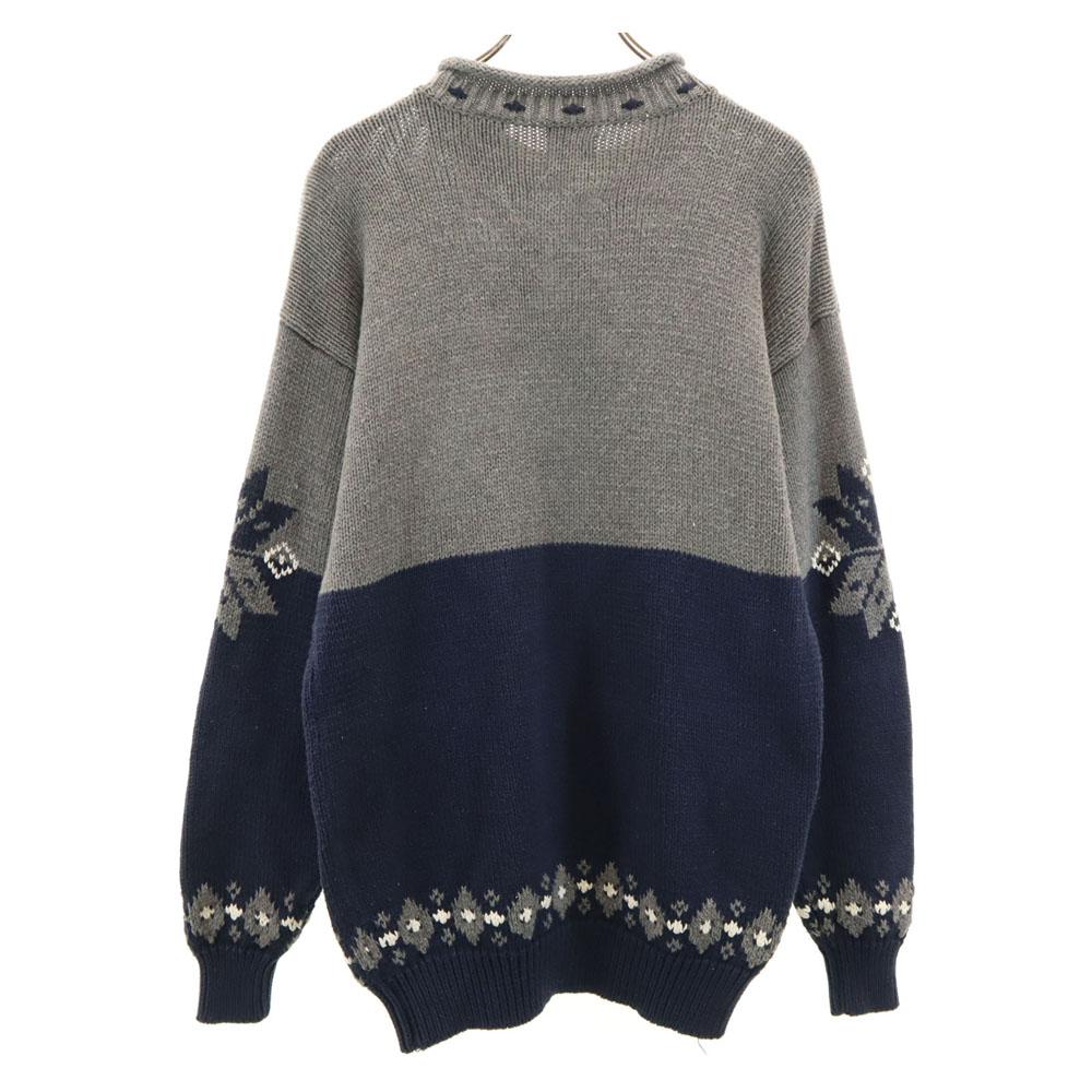 Gap 90s Old Nordic Pattern Long Sleeve Sweater L Gray Knit Men's Used