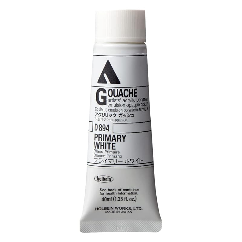 

holbein acrylic gouache D894 40ml primary white 07894