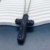 Elegante Crucifijo de Arcilla Colgante con Acento de Cristal para Espejo Retrovisor de Coche Accesorios Colgantes para el Interior del Coche