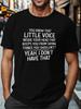 Plus Size, Summer Men's "Little Voice" Graphic Print T-shirt For Outdoor/sports, Breathable Short Sleeve Tees, Daily Life Clothing