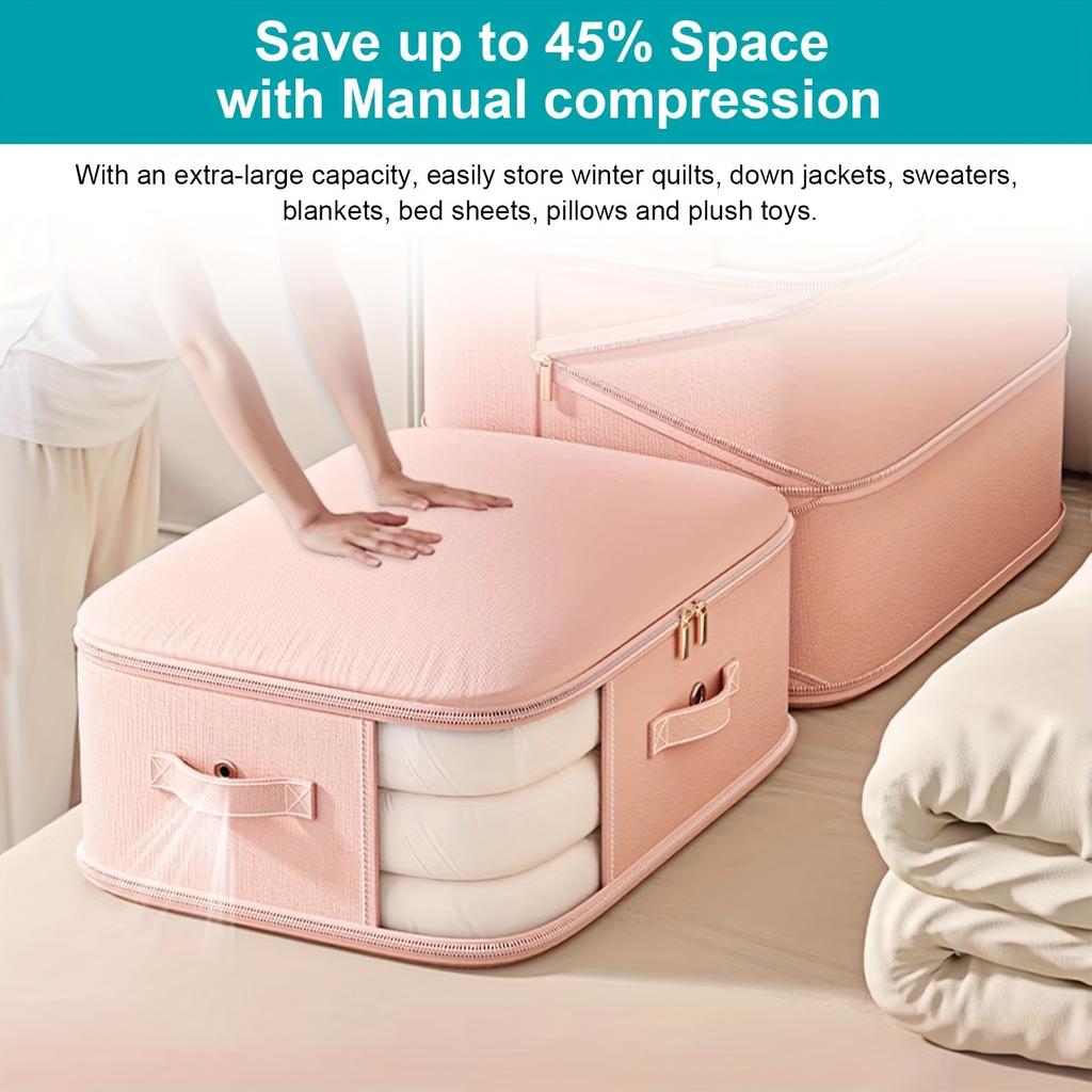 Large Capacity Oversized Portable Compression Storage Bag, Suitable for Clothes, Quilts, Pillows, Sofa Cushions, Duvets, Ideal for Bedrooms