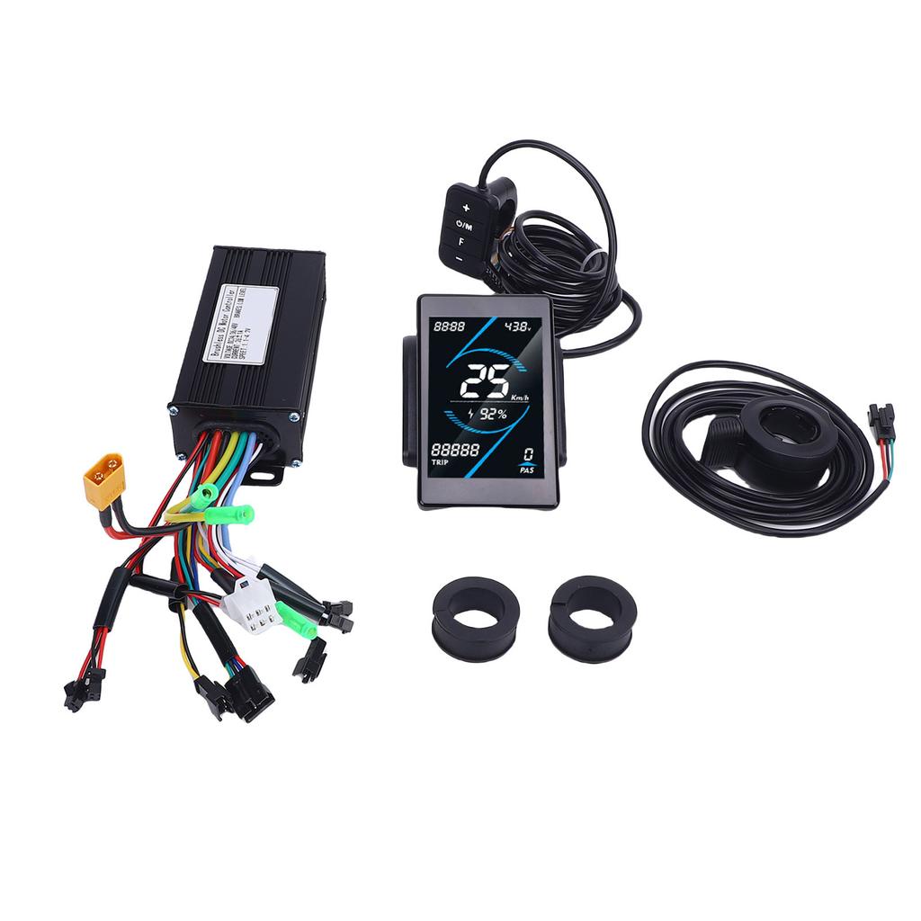 Electric Bike Speed Controller Kit 26A Speed Controller Color Screen LCD Display Thumb Throttle Set for Electric