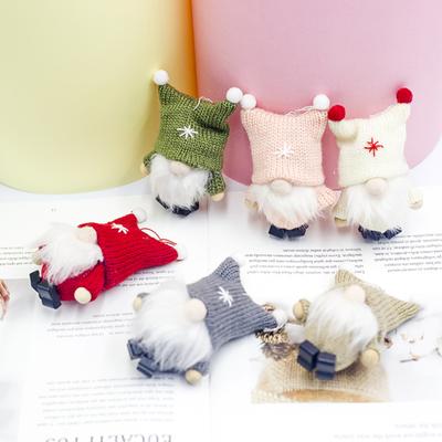 2Pcs Faceless Dolls Hanging Plush Ornament Knitted Cartoon Dolls Christmas Decorations Home Decor