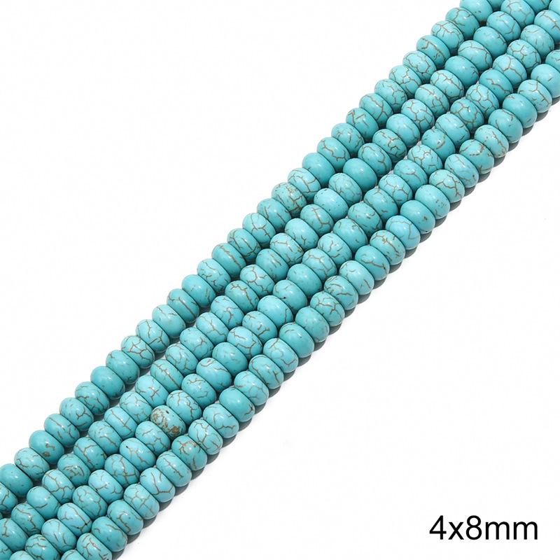 Synthetic Blue Turquoise Round Loose Beads for DIY Jewelry Accessories - Bracelets, Necklaces, Pendants