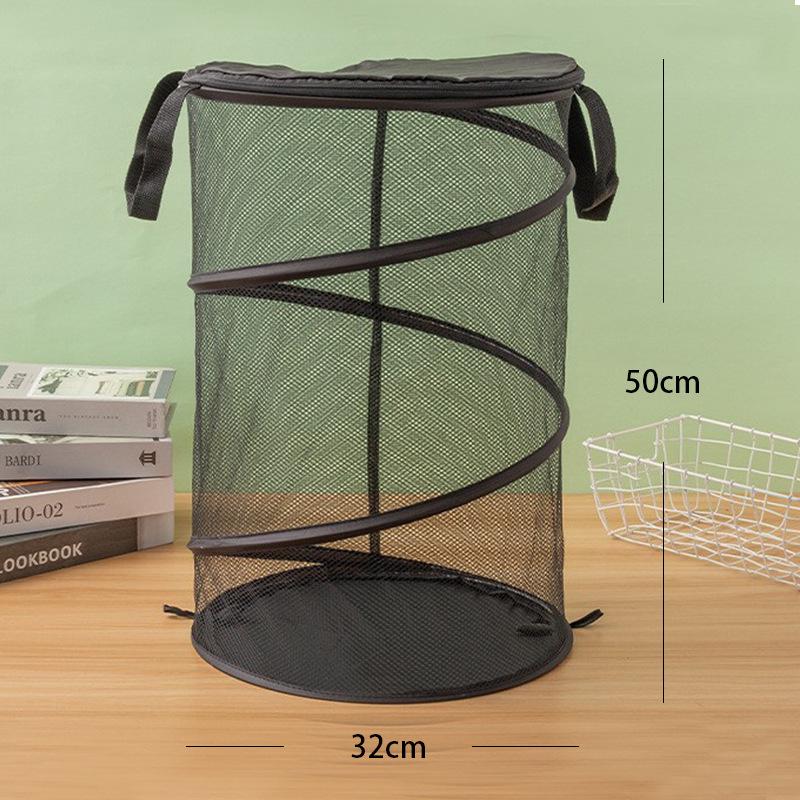 Large Capacity Foldable Polyester Mesh Storage Basket for Dirty Clothes