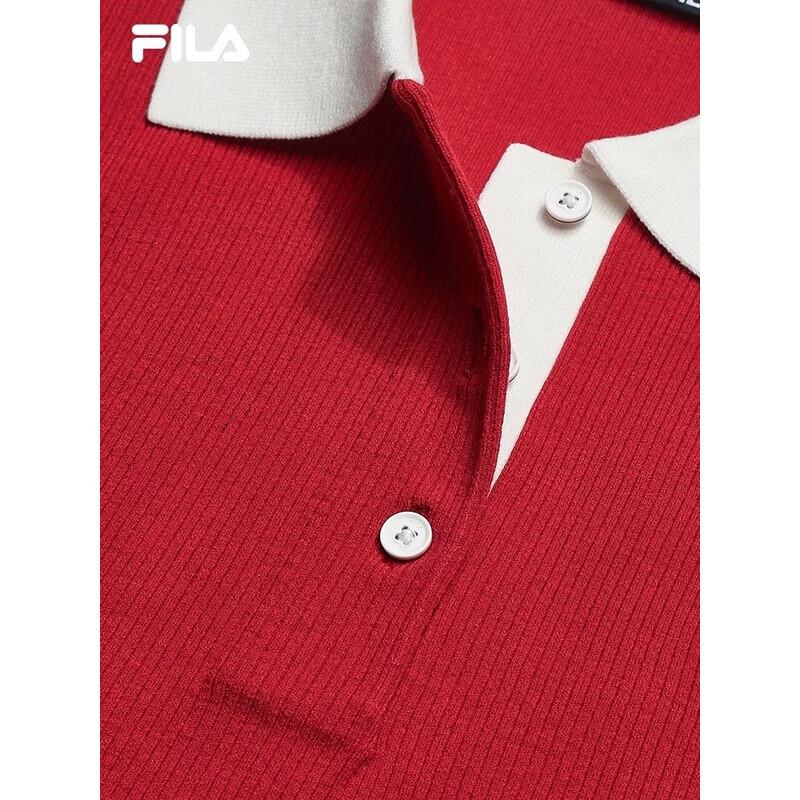 FILA Women's Colorblock Short Sleeve Knit Polo Shirt