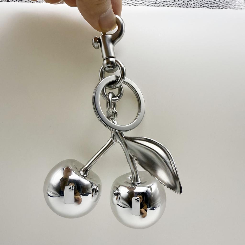 Bag Charm For Brand Handbag Shoulder Bags Mirror Face Silver/Gold Cherry Pendant Women's Wallet Keychain Accessories Gift