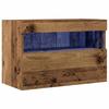 Wall Mounted TV Cabinet with LED Vintage Wood Finish 60 X 30 X 40 Cm Engineered Wood