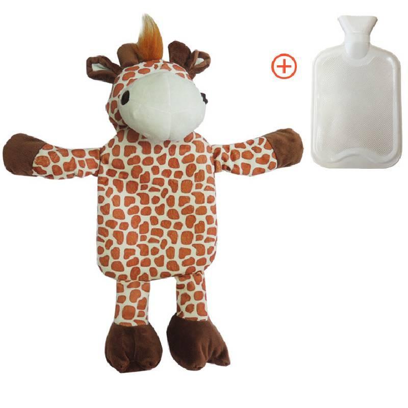 Water Hot Bottle With Plush Cover Soft Fluffy Monkey Unicorn Rubber Hand Warmer