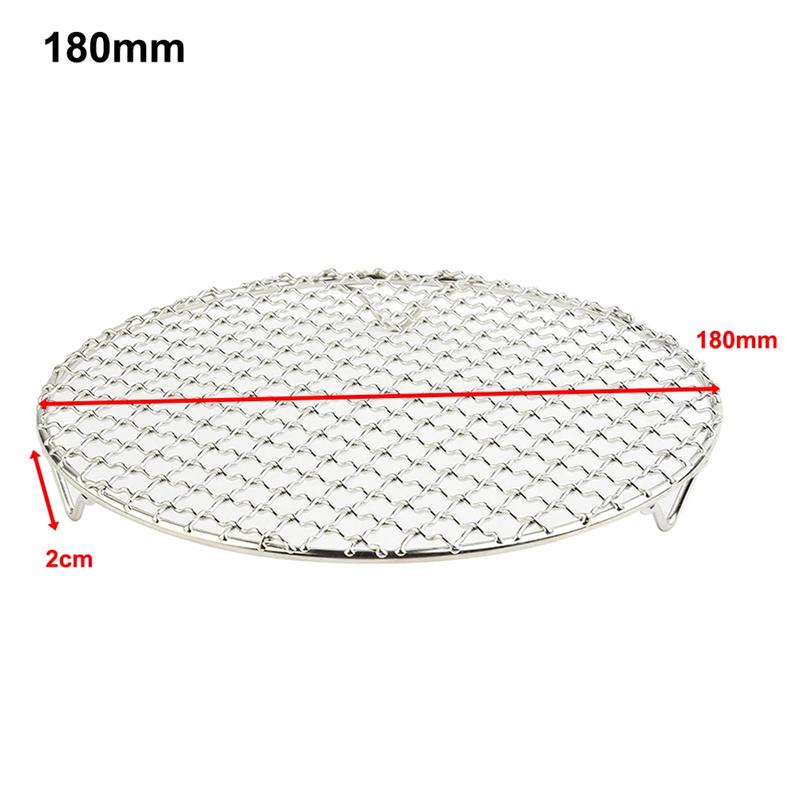 Stainless Steel Round Bbq Net Grill Mesh Roast Nets Bacon Grill Tool Iron Nets Non-Stick Bbq Mat Grid Outdoor Barbecue Accessory