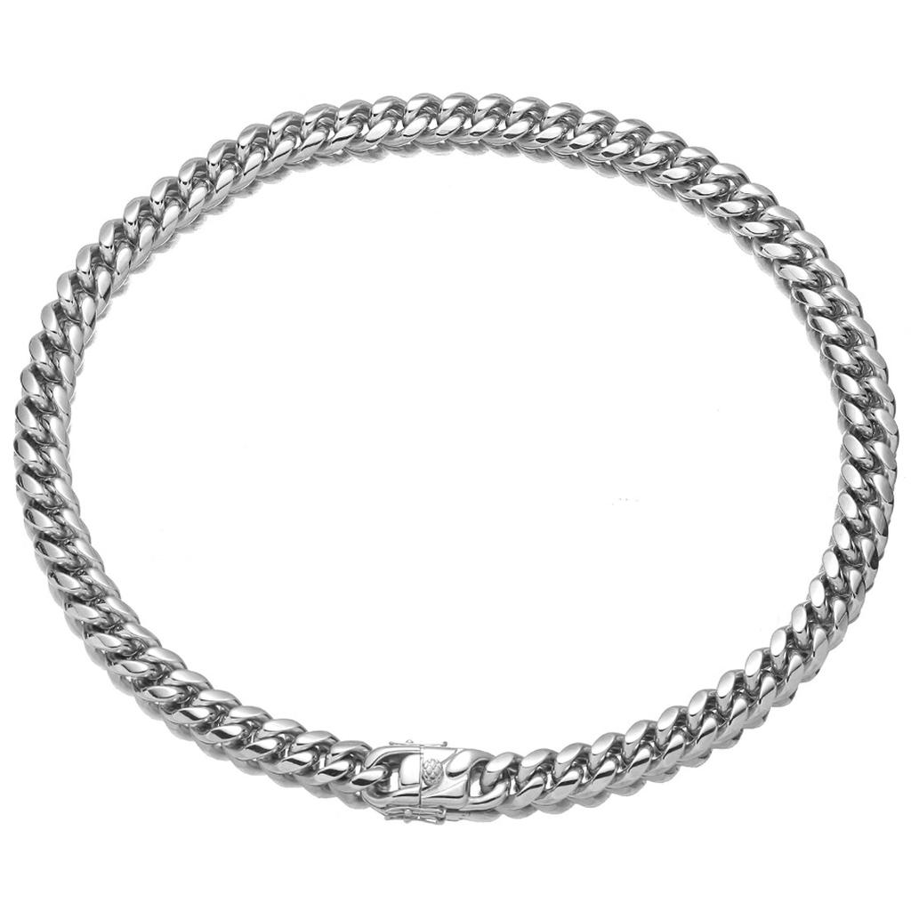 6-18mm Heavy Women Mens Miami Cuban Link Chain Silvery Stainless Steel Necklace