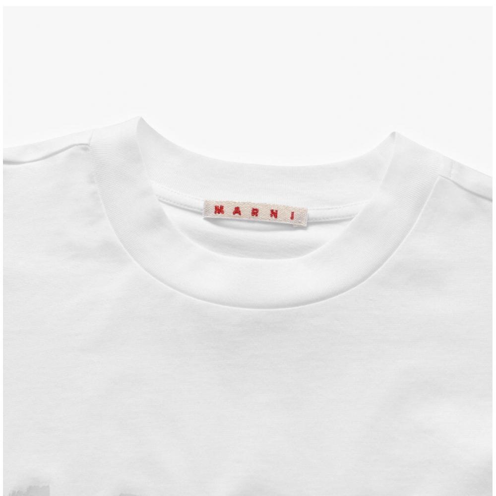 Marni Thje0333p0 UScS11 Low01 Logo Crop Women S Short Sleeve Tee
