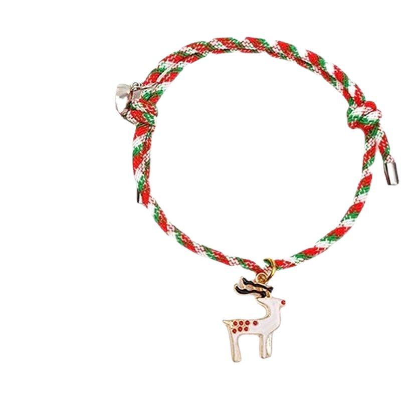 Bracelet Pendentif de Noël Coloré Ajustable Meilleur Ami Couple Dessin Animé pour Femmes