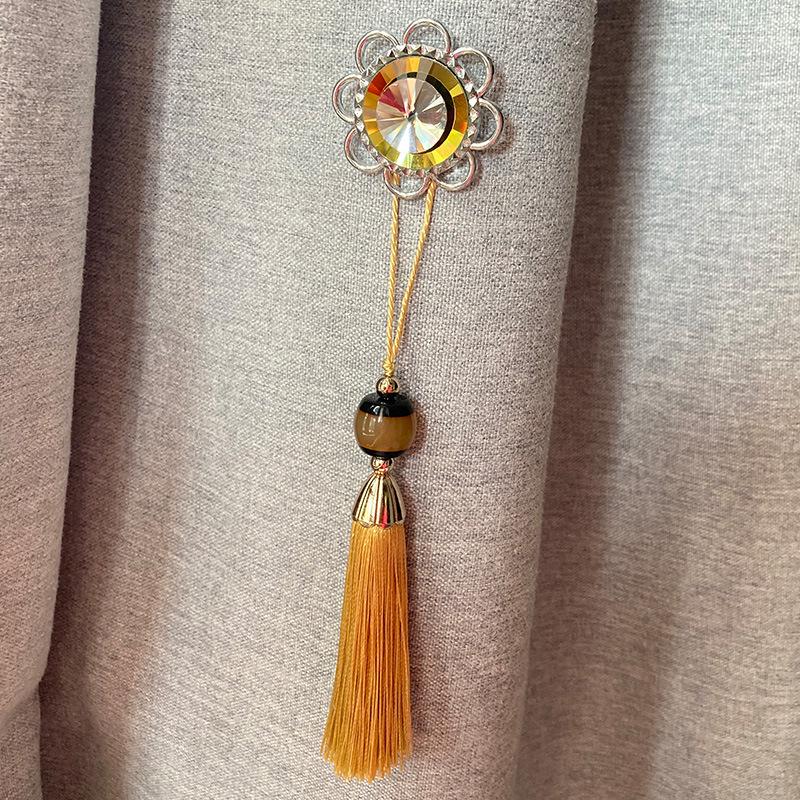 Chinese-Style Imitation Jade Tassel Fan Pendant for Antique Decoration