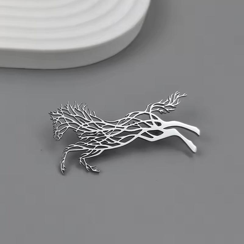 Nerezová ocel Kovová brož Kůň Vintage Zvířecí brože Šperky Pánský oblek Oblečení Odznak Doplňky