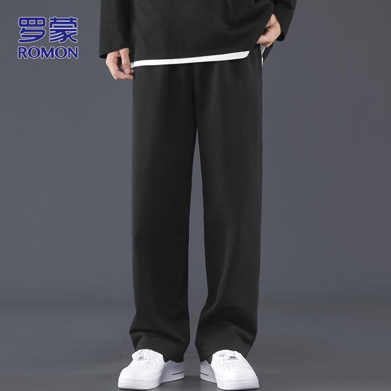 Romon Men's Straight-Leg Cotton Casual Pants