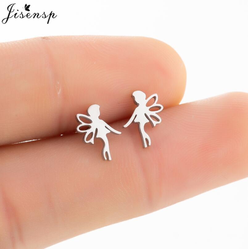 Multiple Stainless Steel Earings Fashion Jewelry Small Animal Ear Studs Music Leaf Fairy Hummingbird Earrings Pendientes Gift