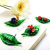 Mini Figurine d'Insecte en Verre Soufflé à la Main Coccinelle Escargot Abeille Papillon en Faux Cristal sur Feuille Verte Petite Statue Animal de Collection Ornement pour Décoration Intérieure