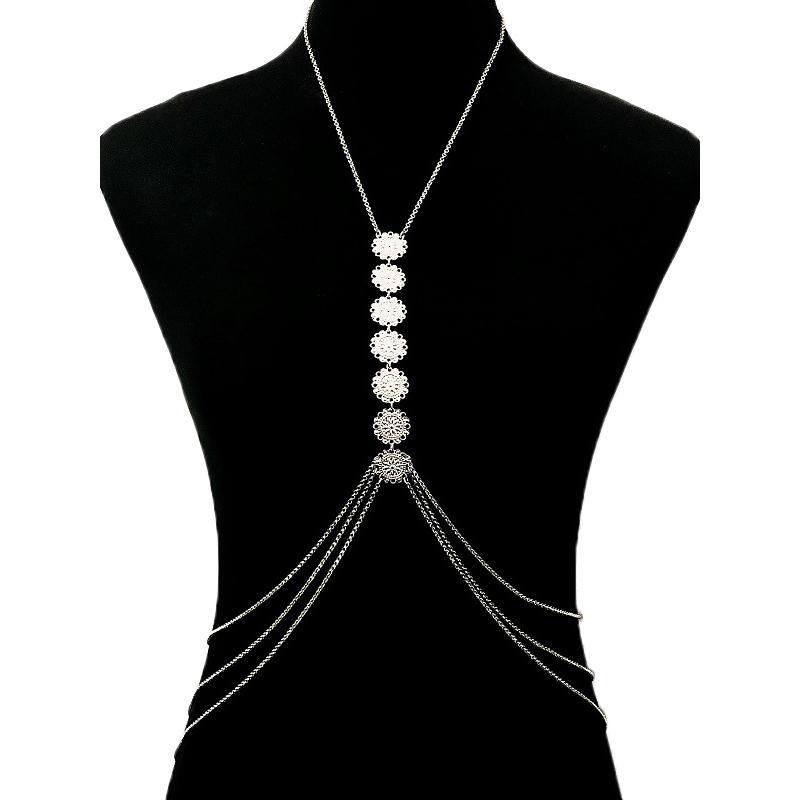 Body Necklace Women Fashion Geometric Body Cuban Chain Ladies Sexy Cross Chest Chain Jewelry Gift