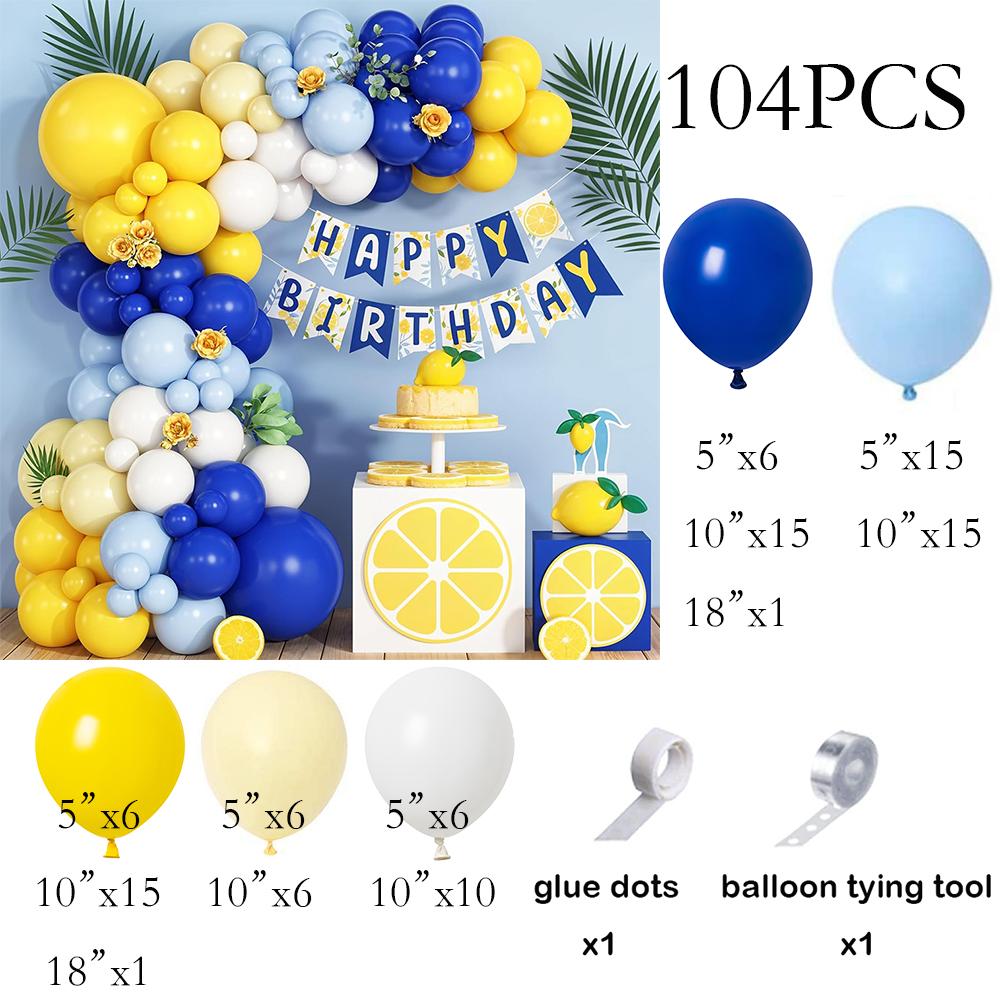 

Blue Yellow Theme Balloons Arch Royal Blue Baby Blue White Balloon Garland Kit Kid Birthday Party Baby Shower Wedding Decoration AS Picture