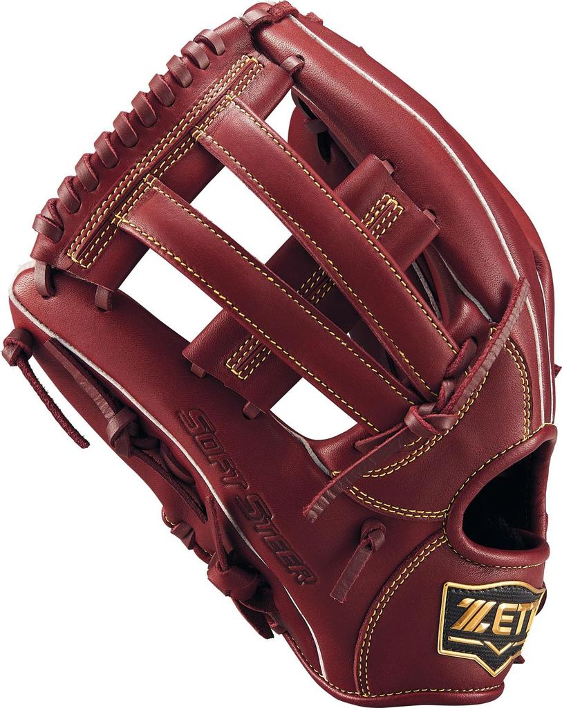 ZETT Soft Steer Baseball Bordeaux Brown Size 6 Glove, All-Around, Left-Handed Throw, (4000), (BRGB35540F)